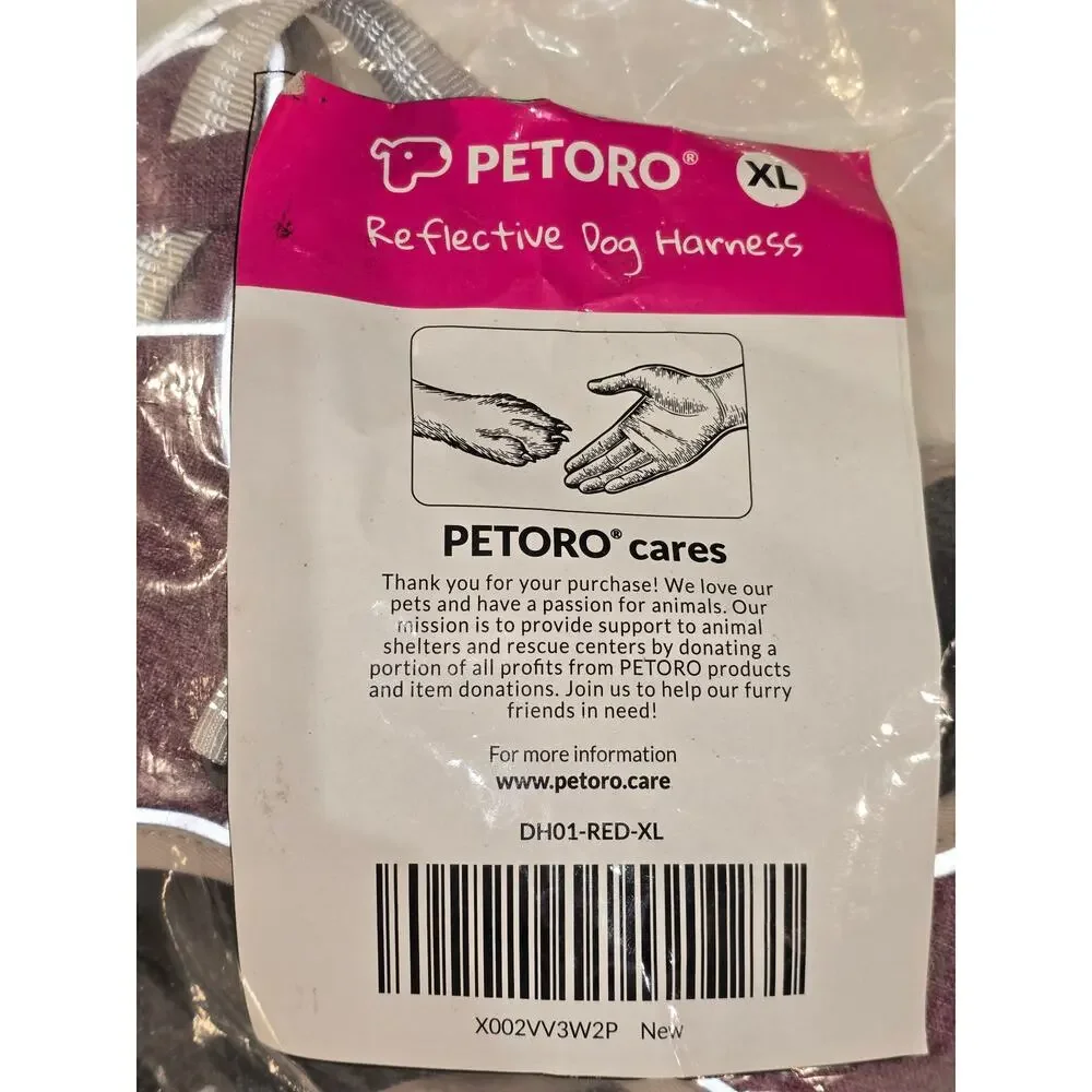 Petoro Reflective Dog Harness XL Purple Mesh Adjustable New - Picture 2 of 6